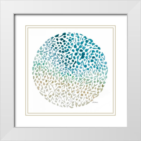 Circle Garden I White Modern Wood Framed Art Print with Double Matting by Coolick, Ann Marie