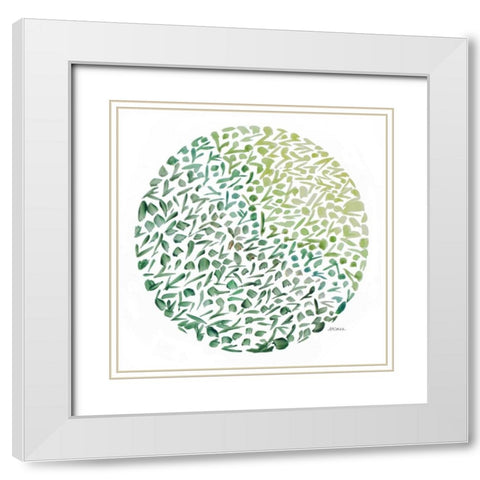 Circle Garden II White Modern Wood Framed Art Print with Double Matting by Coolick, Ann Marie