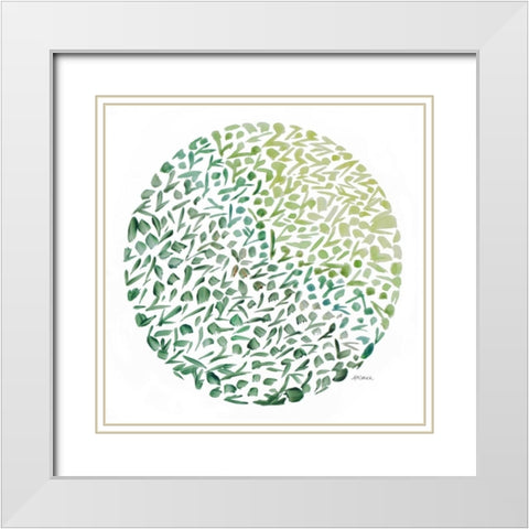 Circle Garden II White Modern Wood Framed Art Print with Double Matting by Coolick, Ann Marie