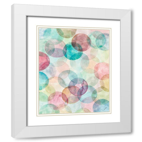 Merging Shapes II White Modern Wood Framed Art Print with Double Matting by Coolick, Ann Marie