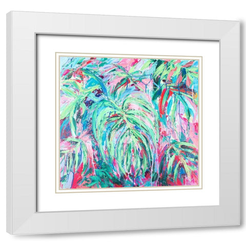 Tropical Garden White Modern Wood Framed Art Print with Double Matting by Coolick, Ann Marie