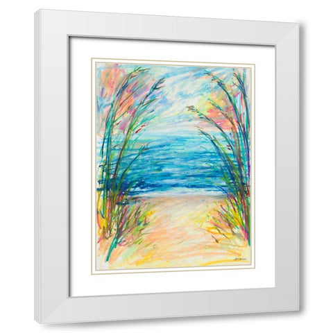 Path To The Water White Modern Wood Framed Art Print with Double Matting by Coolick, Ann Marie