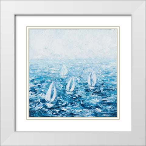Sail With Me White Modern Wood Framed Art Print with Double Matting by Coolick, Ann Marie