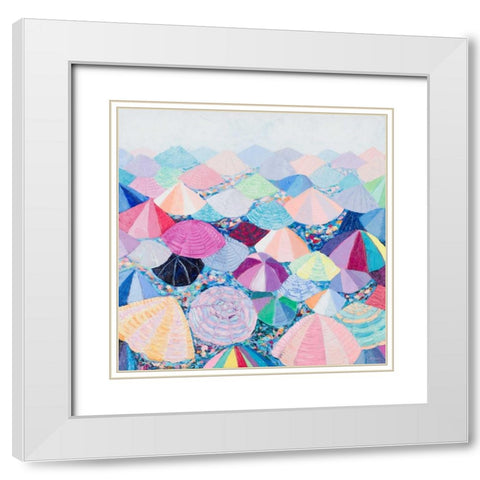 Umbrella Nation White Modern Wood Framed Art Print with Double Matting by Coolick, Ann Marie