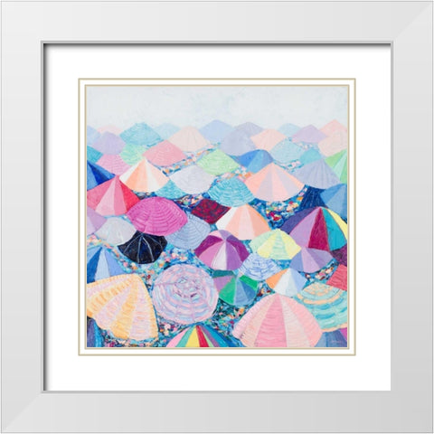 Umbrella Nation White Modern Wood Framed Art Print with Double Matting by Coolick, Ann Marie