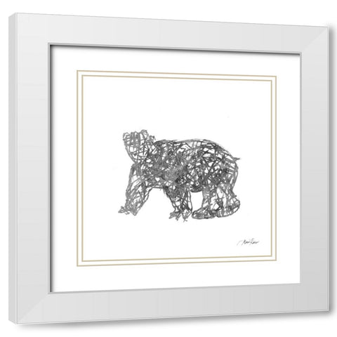 Winter Bear White Modern Wood Framed Art Print with Double Matting by Ritter, Gina