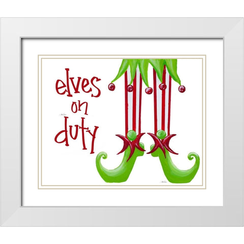 Elves on Duty White Modern Wood Framed Art Print with Double Matting by Ritter, Gina