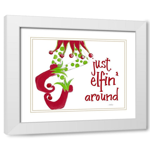 Just Elfin Around White Modern Wood Framed Art Print with Double Matting by Ritter, Gina
