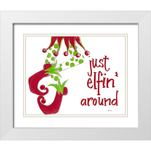 Just Elfin Around White Modern Wood Framed Art Print with Double Matting by Ritter, Gina