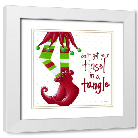 Tinsel In A Tangle on Dots White Modern Wood Framed Art Print with Double Matting by Ritter, Gina