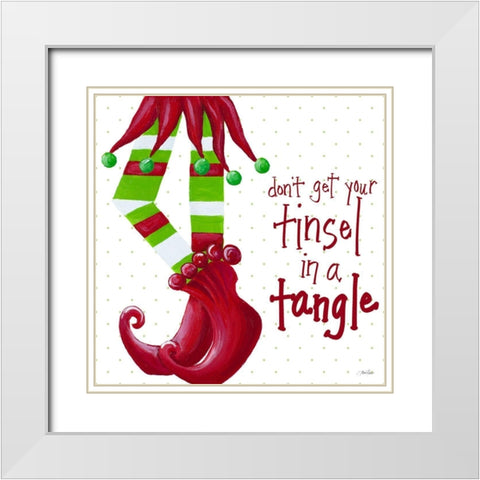 Tinsel In A Tangle on Dots White Modern Wood Framed Art Print with Double Matting by Ritter, Gina
