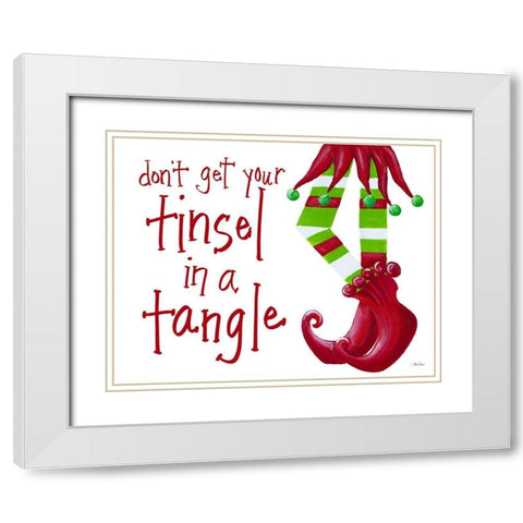 Dont Get Your Tinsel in a Tangle White Modern Wood Framed Art Print with Double Matting by Ritter, Gina