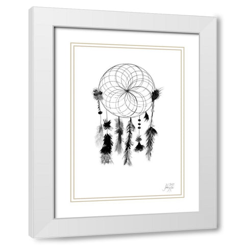 Dark Midnight Dream Catcher I White Modern Wood Framed Art Print with Double Matting by DeRice, Julie