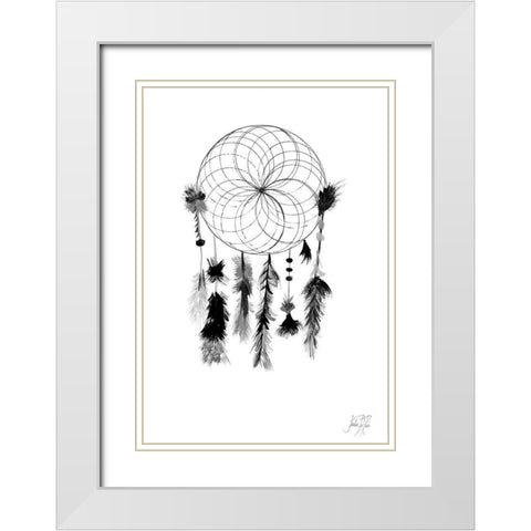 Dark Midnight Dream Catcher I White Modern Wood Framed Art Print with Double Matting by DeRice, Julie
