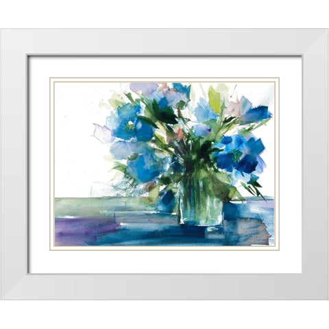 Blue Haven I White Modern Wood Framed Art Print with Double Matting by Loreth, Lanie