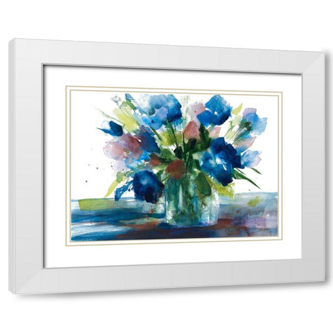 Blue Haven II White Modern Wood Framed Art Print with Double Matting by Loreth, Lanie