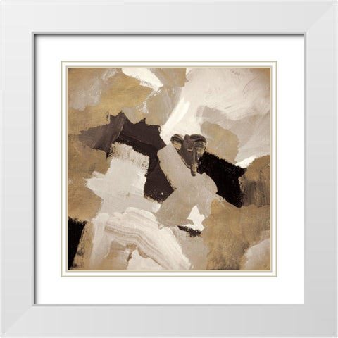 Muted Abstract II White Modern Wood Framed Art Print with Double Matting by Loreth, Lanie