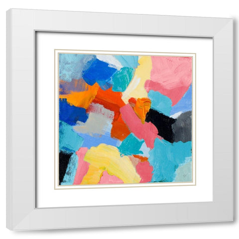Lets Mingle I White Modern Wood Framed Art Print with Double Matting by Loreth, Lanie