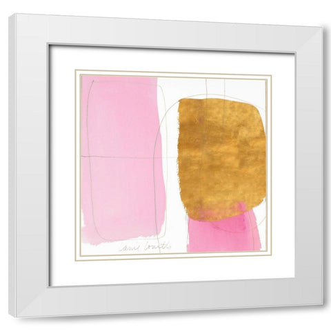 Blushing Gold II White Modern Wood Framed Art Print with Double Matting by Loreth, Lanie