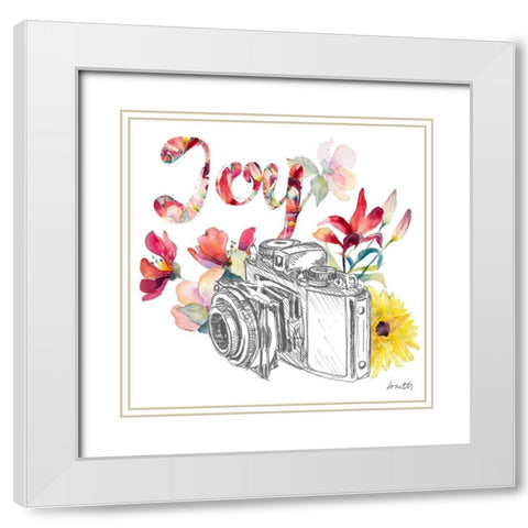 Blooming Camera White Modern Wood Framed Art Print with Double Matting by Loreth, Lanie