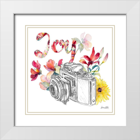 Blooming Camera White Modern Wood Framed Art Print with Double Matting by Loreth, Lanie