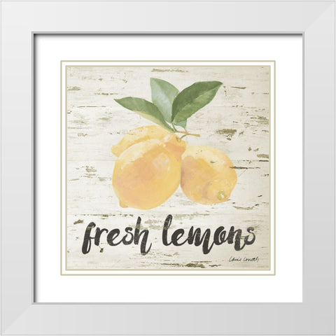 Fresh Lemons White Modern Wood Framed Art Print with Double Matting by Loreth, Lanie