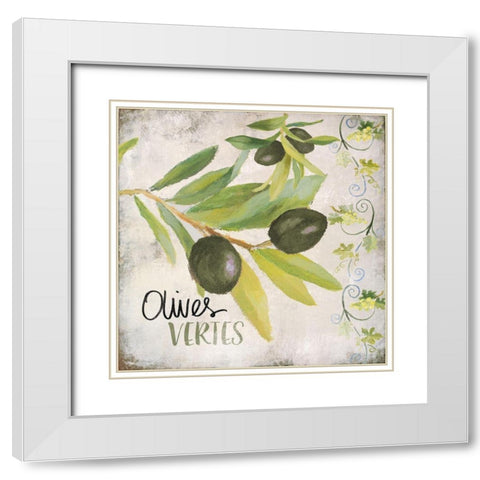 Olives Vertes White Modern Wood Framed Art Print with Double Matting by Loreth, Lanie