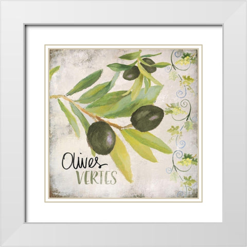 Olives Vertes White Modern Wood Framed Art Print with Double Matting by Loreth, Lanie