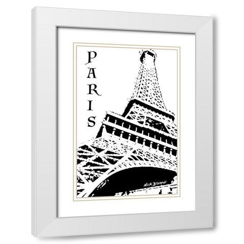 Modern Paris III White Modern Wood Framed Art Print with Double Matting by Biscardi, Nicholas