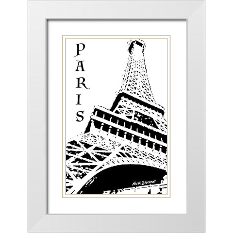 Modern Paris III White Modern Wood Framed Art Print with Double Matting by Biscardi, Nicholas