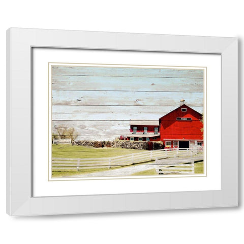 Farm Fence White Modern Wood Framed Art Print with Double Matting by Biscardi, Nicholas