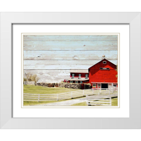 Farm Fence White Modern Wood Framed Art Print with Double Matting by Biscardi, Nicholas