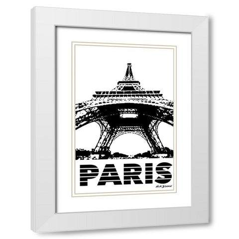 Modern Paris I White Modern Wood Framed Art Print with Double Matting by Biscardi, Nicholas