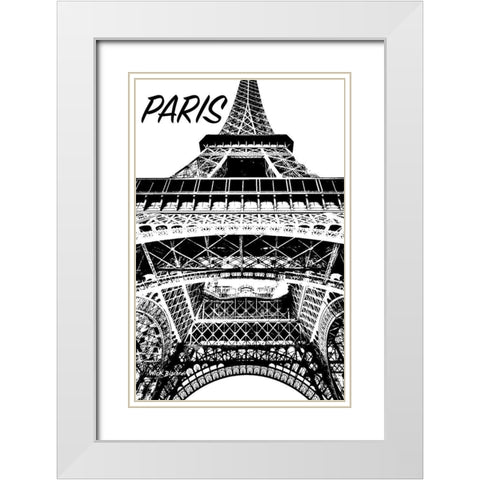 Modern Paris IV White Modern Wood Framed Art Print with Double Matting by Biscardi, Nicholas
