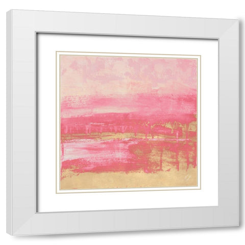 Rose Gold Abstract White Modern Wood Framed Art Print with Double Matting by Loreth, Lanie