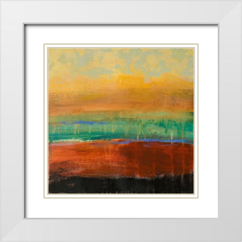 Red Green Yellow Abstract White Modern Wood Framed Art Print with Double Matting by Loreth, Lanie