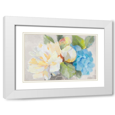 Mid Summer Bloom Blues II White Modern Wood Framed Art Print with Double Matting by Loreth, Lanie