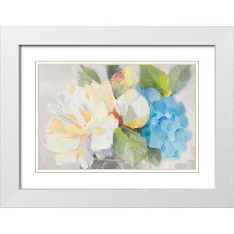 Mid Summer Bloom Blues II White Modern Wood Framed Art Print with Double Matting by Loreth, Lanie