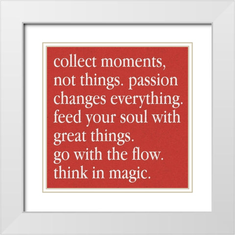 Collect Moments On Red White Modern Wood Framed Art Print with Double Matting by SD Graphics Studio