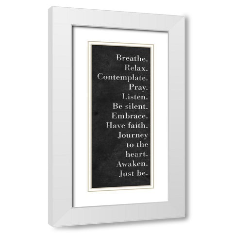 Just Be White Modern Wood Framed Art Print with Double Matting by SD Graphics Studio