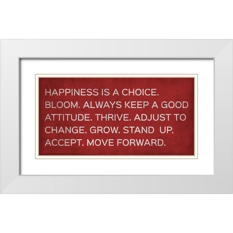 Happiness Is A Choice White Modern Wood Framed Art Print with Double Matting by SD Graphics Studio