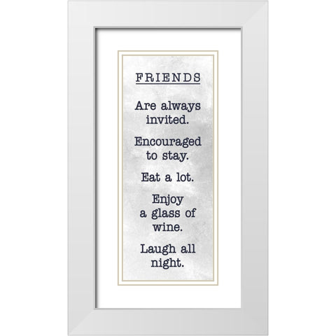 FRIENDS White Modern Wood Framed Art Print with Double Matting by SD Graphics Studio