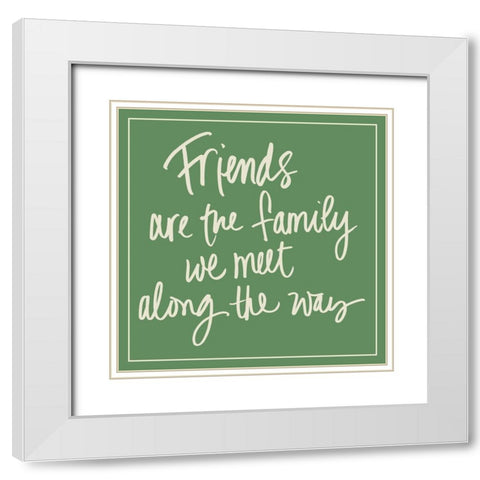 Friends White Modern Wood Framed Art Print with Double Matting by SD Graphics Studio