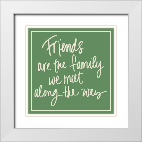 Friends White Modern Wood Framed Art Print with Double Matting by SD Graphics Studio