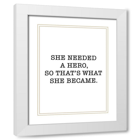 Hero White Modern Wood Framed Art Print with Double Matting by SD Graphics Studio