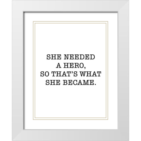 Hero White Modern Wood Framed Art Print with Double Matting by SD Graphics Studio