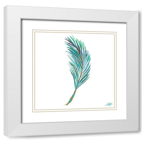 Punchy Palm Leaves I White Modern Wood Framed Art Print with Double Matting by DeRice, Julie