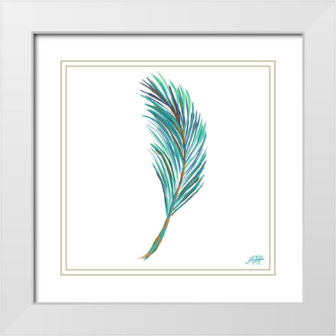 Punchy Palm Leaves I White Modern Wood Framed Art Print with Double Matting by DeRice, Julie