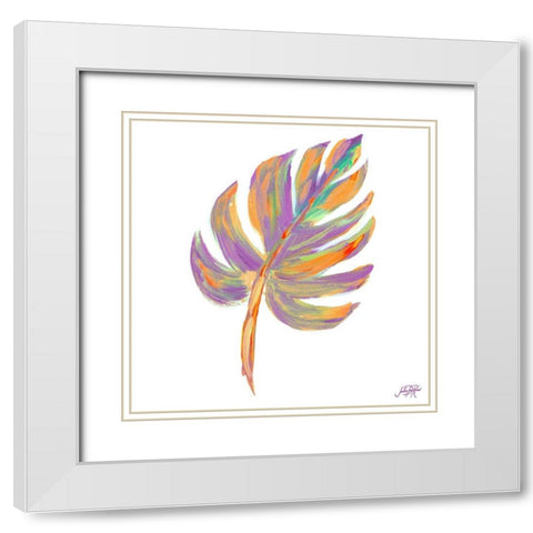 Punchy Palm Leaves II White Modern Wood Framed Art Print with Double Matting by DeRice, Julie