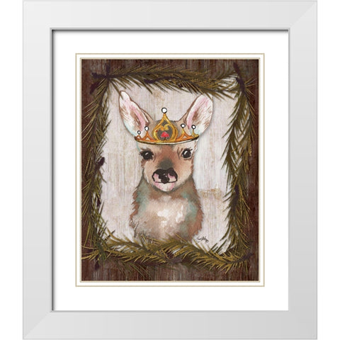 Woodland Animals I White Modern Wood Framed Art Print with Double Matting by Medley, Elizabeth